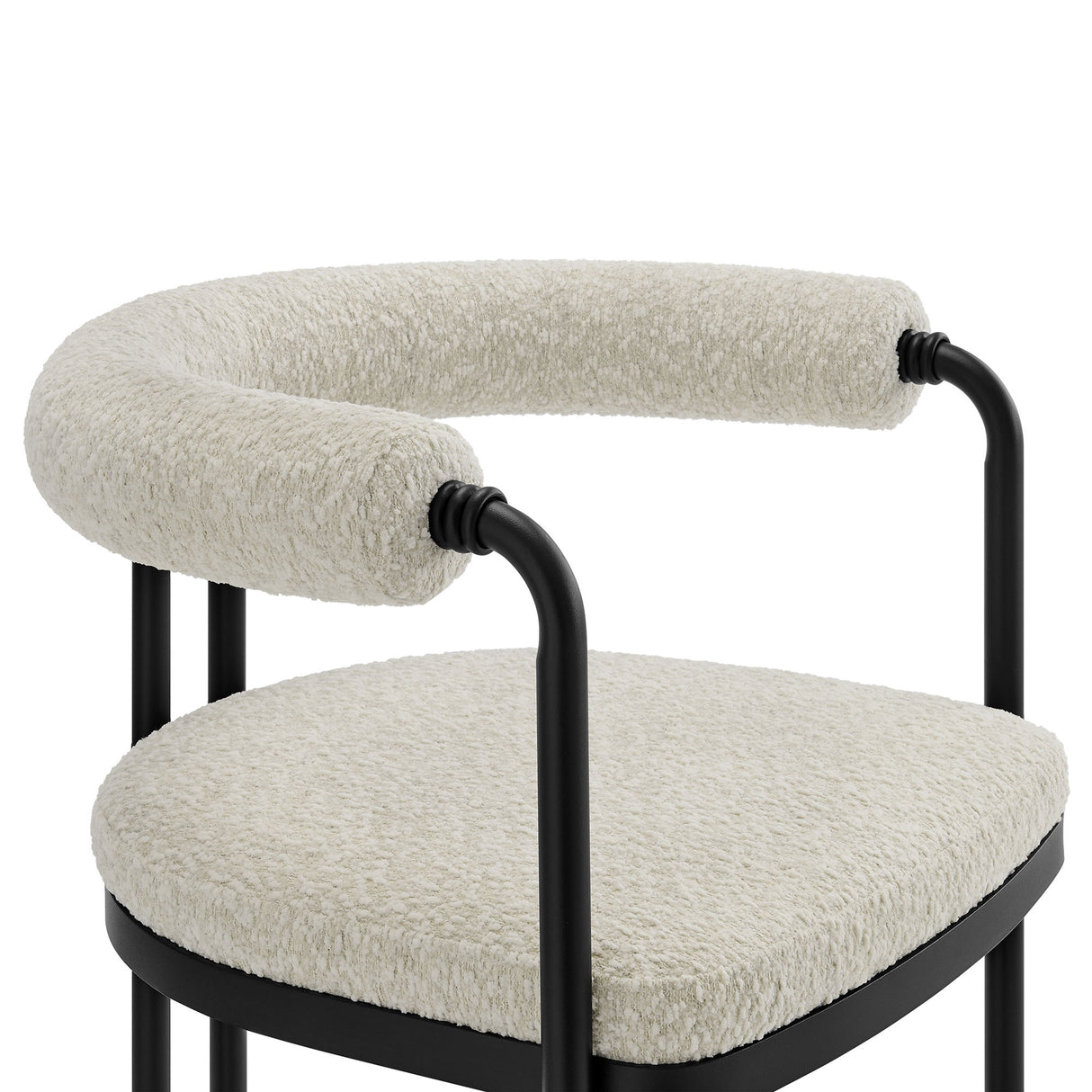 Turin Curved Back Boucle and Metal Dining Accent Chair by Modway