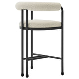 Turin Curved Back Boucle and Metal Counter Stool by Modway