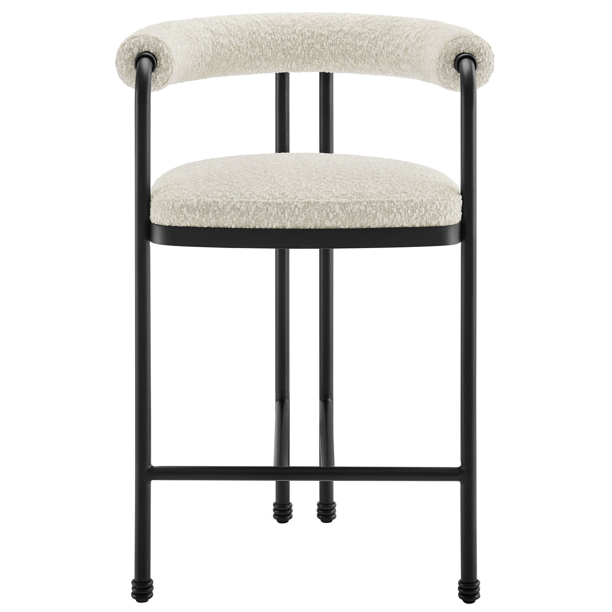 Turin Curved Back Boucle and Metal Counter Stool by Modway