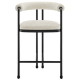 Turin Curved Back Boucle and Metal Counter Stool by Modway