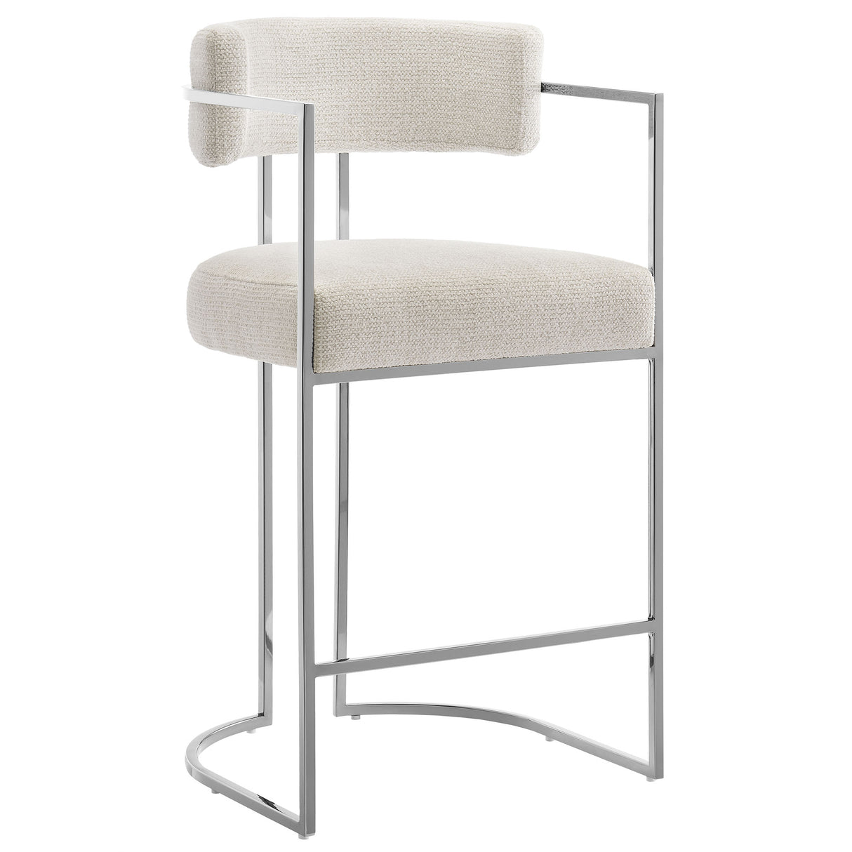 Huron Curved Back Fabric and Metal Counter Stool by Modway