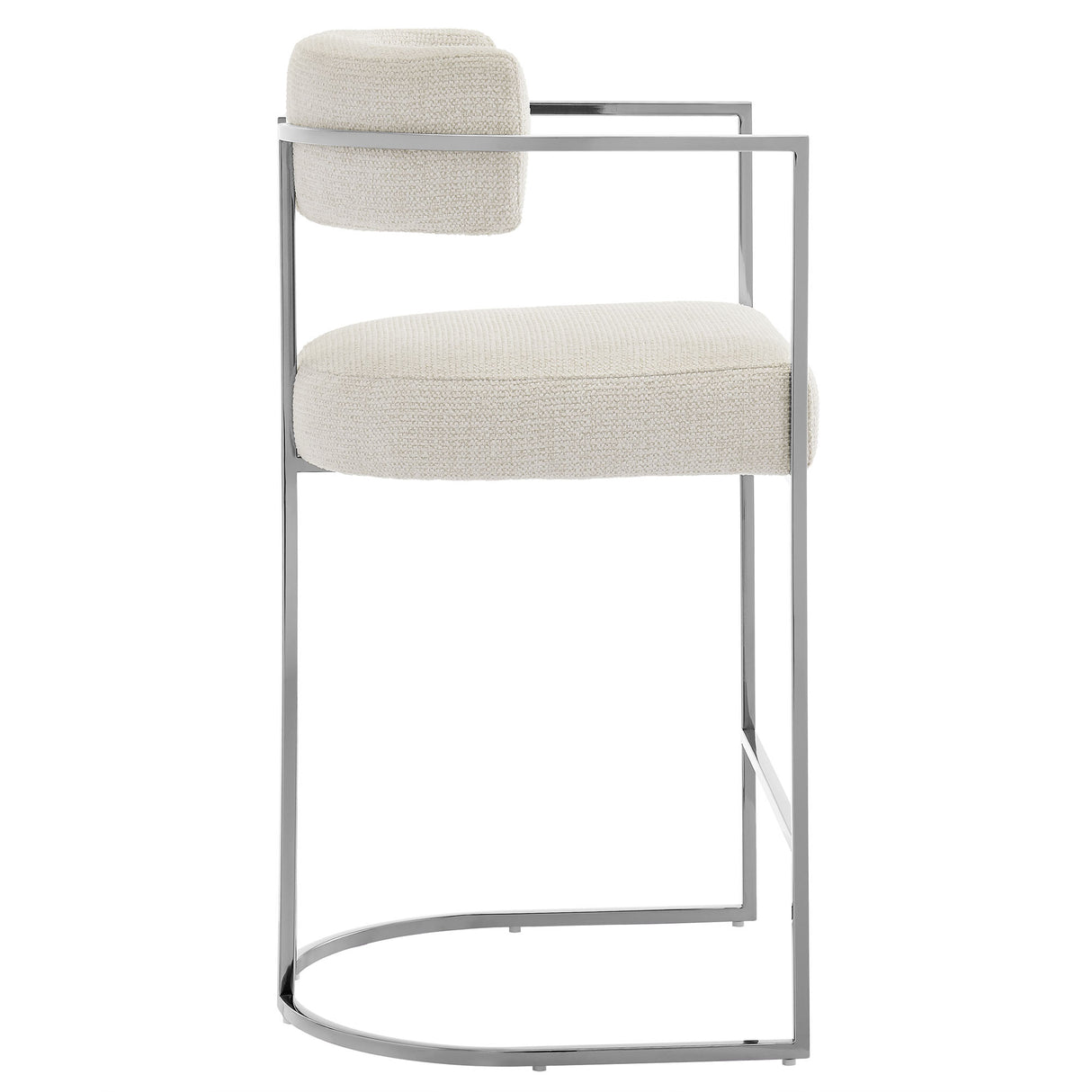 Huron Curved Back Fabric and Metal Counter Stool by Modway