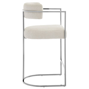 Huron Curved Back Fabric and Metal Counter Stool by Modway