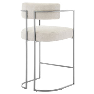 Huron Curved Back Fabric and Metal Counter Stool by Modway