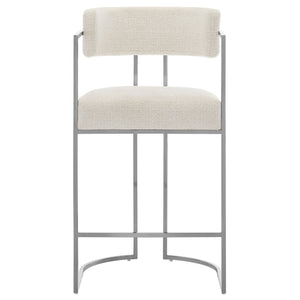 Huron Curved Back Fabric and Metal Counter Stool by Modway