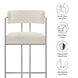 Huron Curved Back Fabric and Metal Counter Stool by Modway