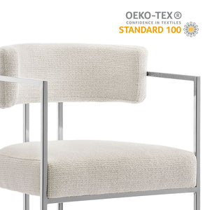 Huron Curved Back Fabric and Metal Counter Stool by Modway