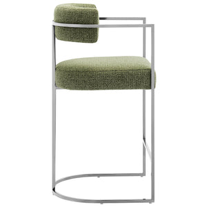 Huron Curved Back Fabric and Metal Counter Stool by Modway