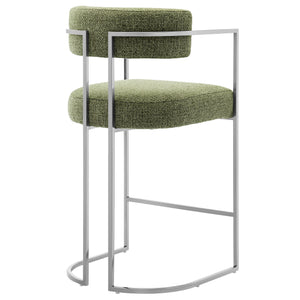 Huron Curved Back Fabric and Metal Counter Stool by Modway