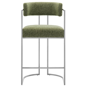 Huron Curved Back Fabric and Metal Counter Stool by Modway