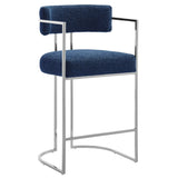 Huron Curved Back Fabric and Metal Counter Stool by Modway