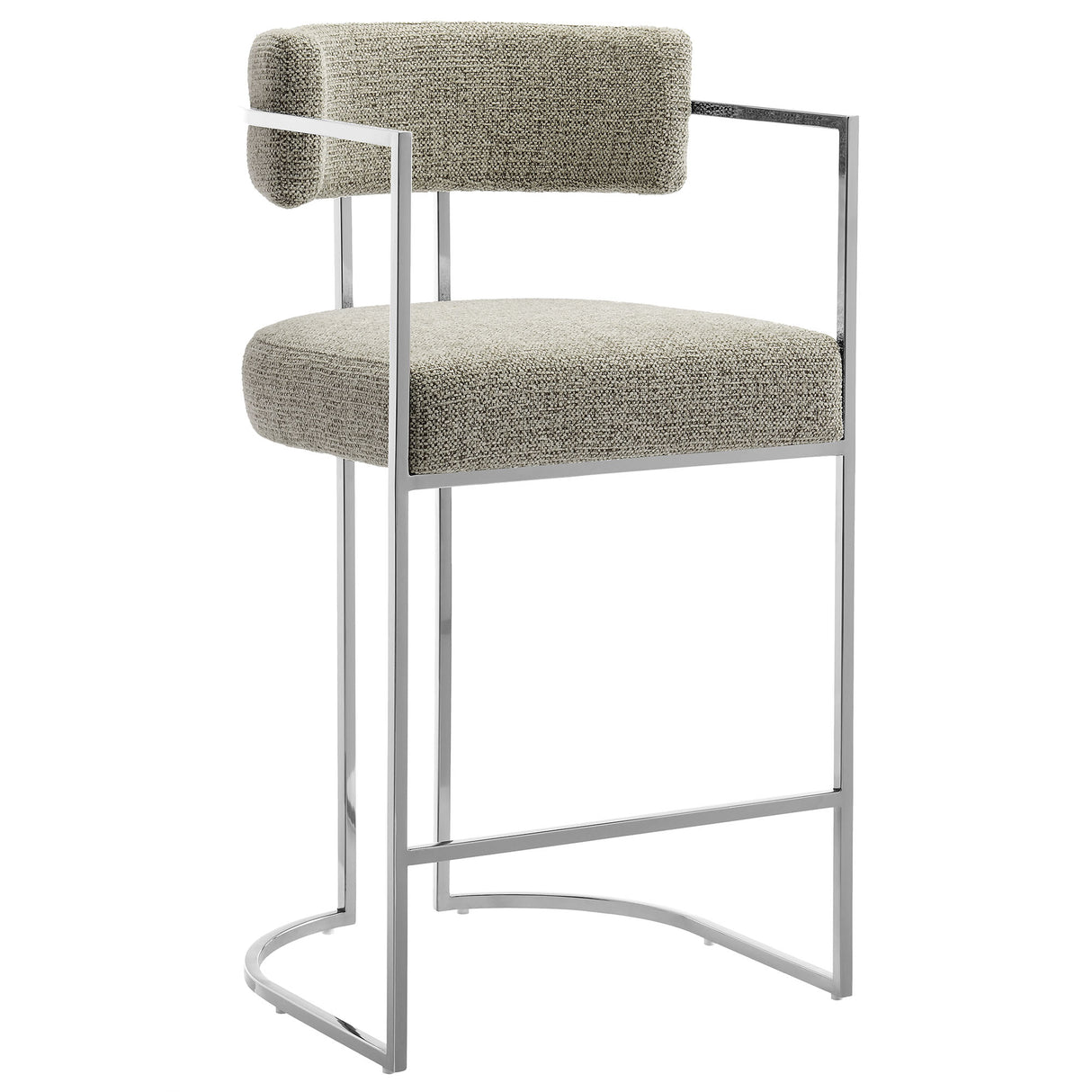 Huron Curved Back Fabric and Metal Counter Stool by Modway