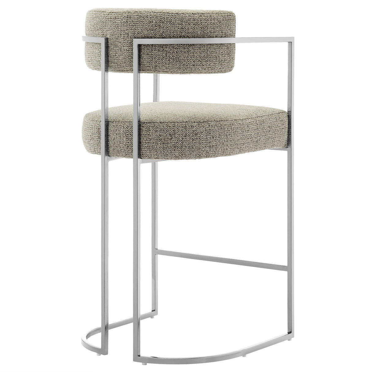 Huron Curved Back Fabric and Metal Counter Stool by Modway