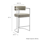 Huron Curved Back Fabric and Metal Counter Stool by Modway