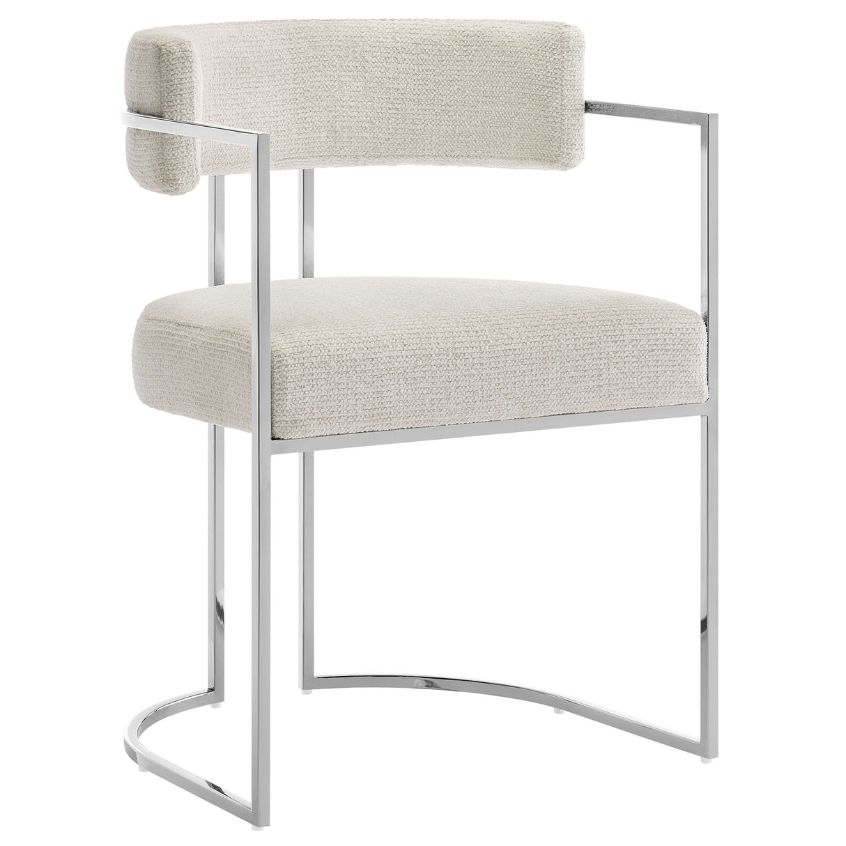 Huron Curved Back Fabric and Metal Dining Accent Chair by Modway