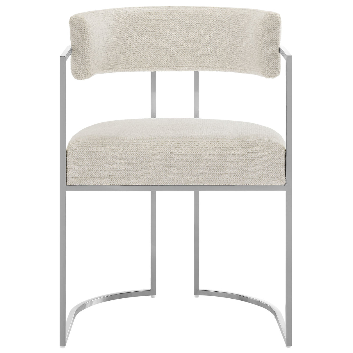 Huron Curved Back Fabric and Metal Dining Accent Chair by Modway