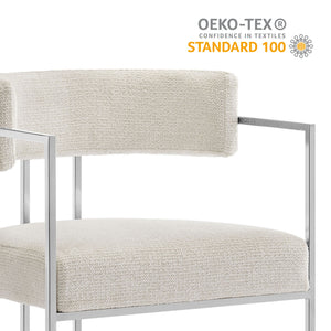 Huron Curved Back Fabric and Metal Dining Accent Chair by Modway