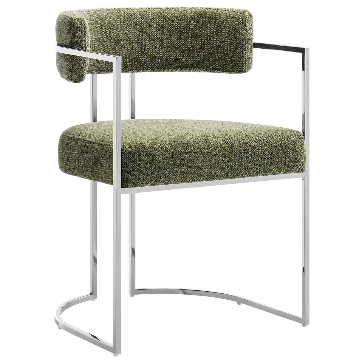 Huron Curved Back Fabric and Metal Dining Accent Chair by Modway