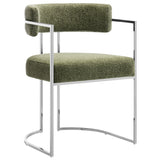 Huron Curved Back Fabric and Metal Dining Accent Chair by Modway