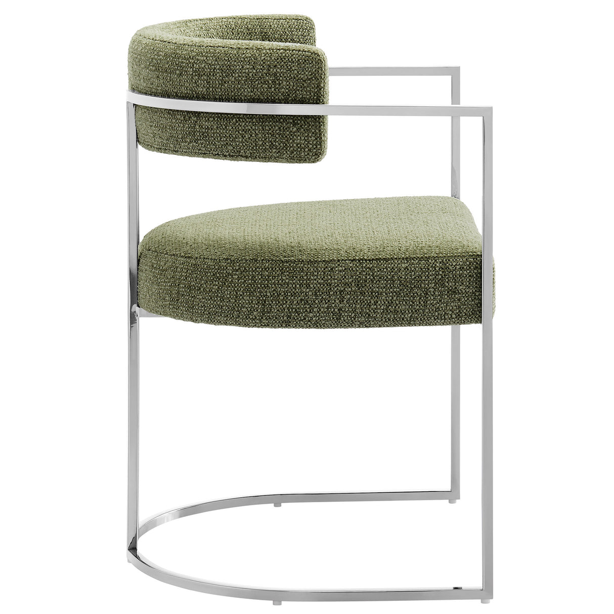 Huron Curved Back Fabric and Metal Dining Accent Chair by Modway