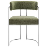 Huron Curved Back Fabric and Metal Dining Accent Chair by Modway