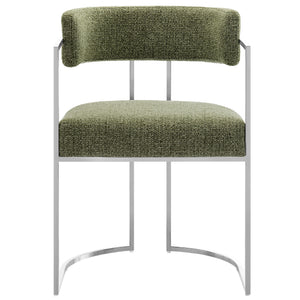 Huron Curved Back Fabric and Metal Dining Accent Chair by Modway