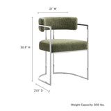 Huron Curved Back Fabric and Metal Dining Accent Chair by Modway