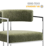 Huron Curved Back Fabric and Metal Dining Accent Chair by Modway