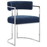 Huron Curved Back Fabric and Metal Dining Accent Chair by Modway