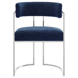 Huron Curved Back Fabric and Metal Dining Accent Chair by Modway