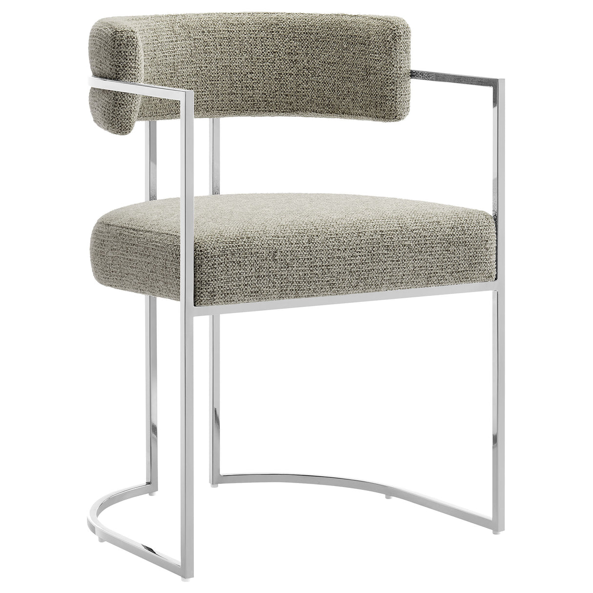 Huron Curved Back Fabric and Metal Dining Accent Chair by Modway