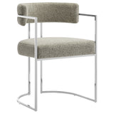 Huron Curved Back Fabric and Metal Dining Accent Chair by Modway