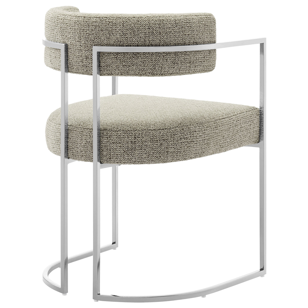 Huron Curved Back Fabric and Metal Dining Accent Chair by Modway