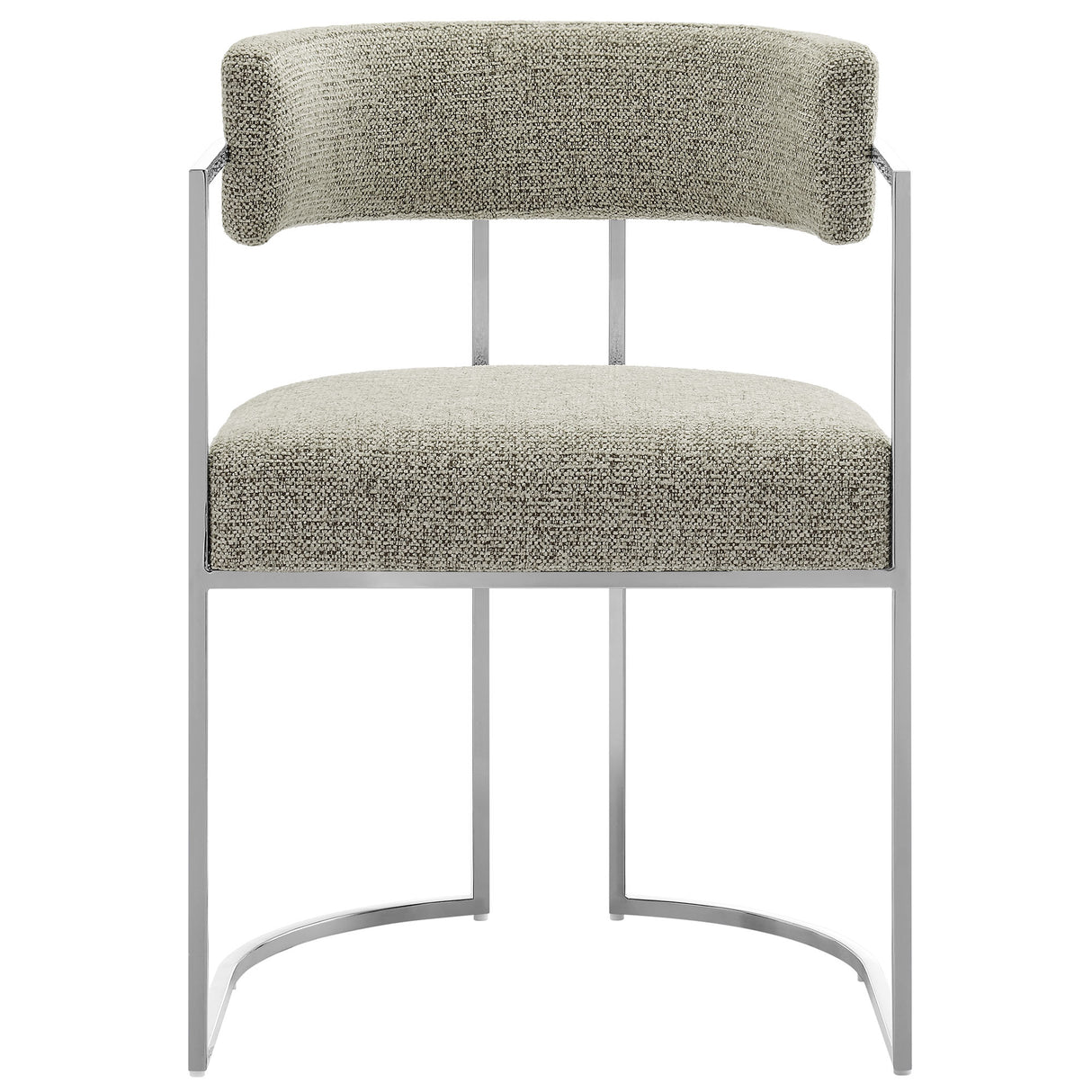 Huron Curved Back Fabric and Metal Dining Accent Chair by Modway