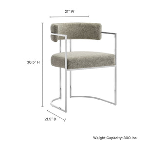 Huron Curved Back Fabric and Metal Dining Accent Chair by Modway