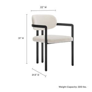 Elio Barrel Fabric and Metal Dining Chair by Modway