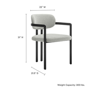 Elio Barrel Fabric and Metal Dining Chair by Modway