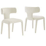 Stellan Curved Back Boucle Upholstered Dining Chair Set of 2