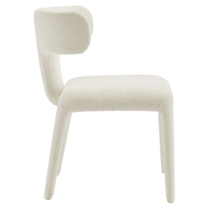 Stellan Curved Back Boucle Upholstered Dining Chair Set of 2