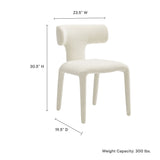 Stellan Curved Back Boucle Upholstered Dining Chair Set of 2