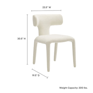 Stellan Curved Back Boucle Upholstered Dining Chair Set of 2