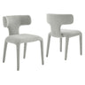 Stellan Curved Back Boucle Upholstered Dining Chair Set of 2