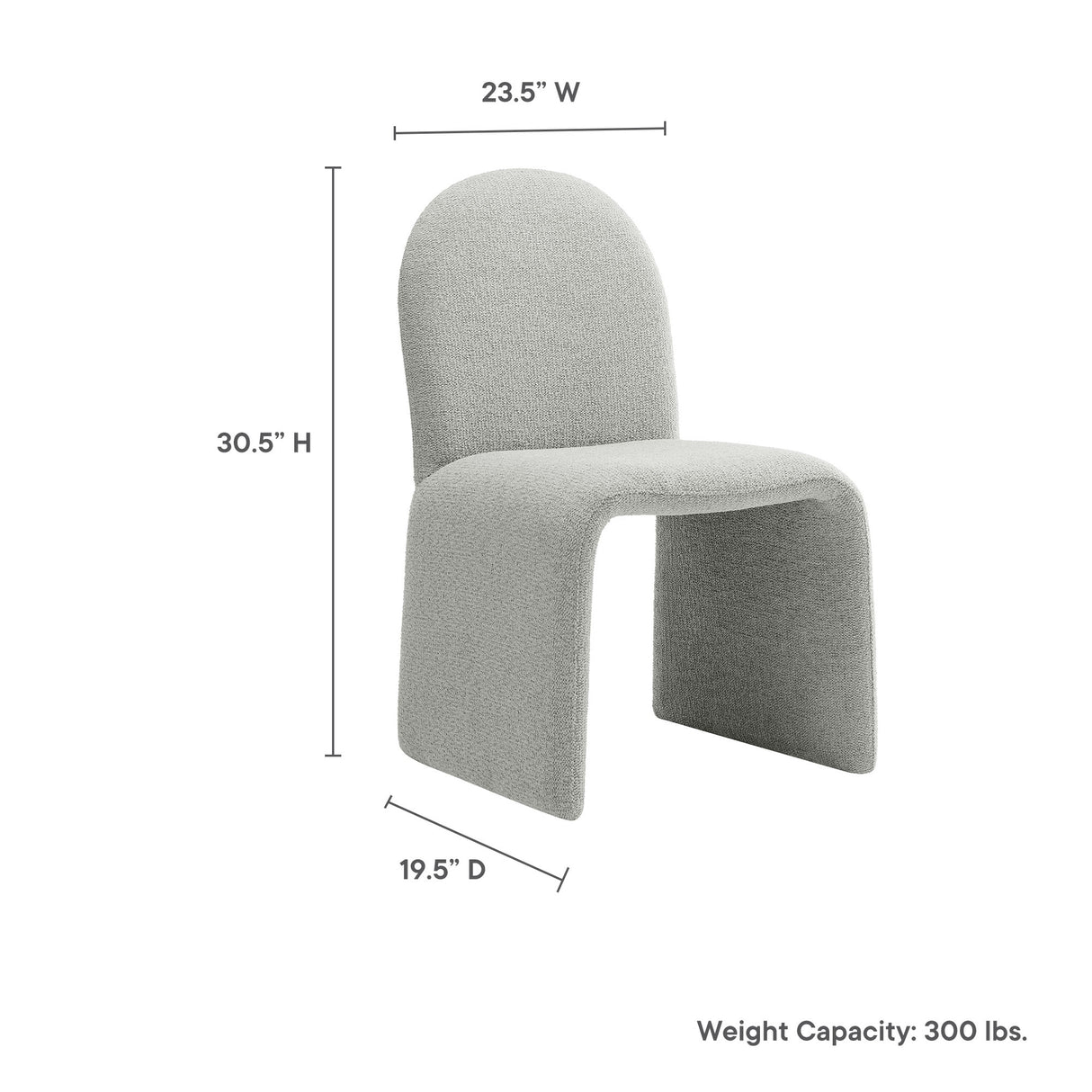 Junia Boucle Upholstered Armless Dining Chair by Modway