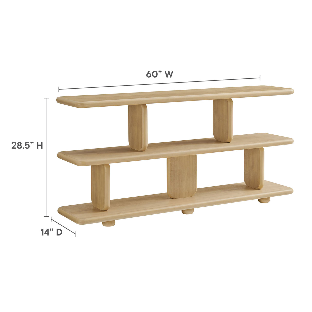 Lyle Sculptural 2-Tier Bookshelf by Modway