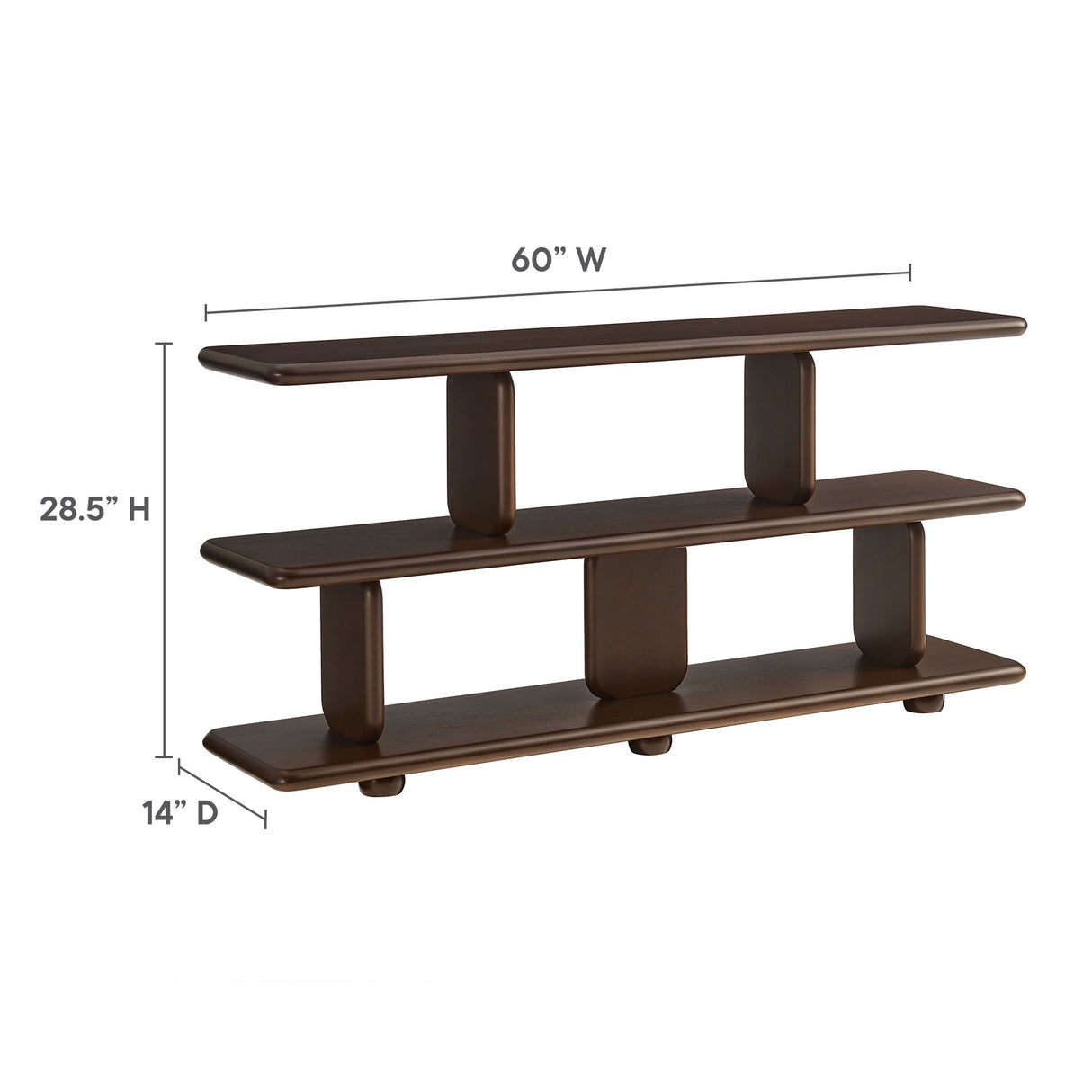 Lyle Sculptural 2-Tier Bookshelf by Modway