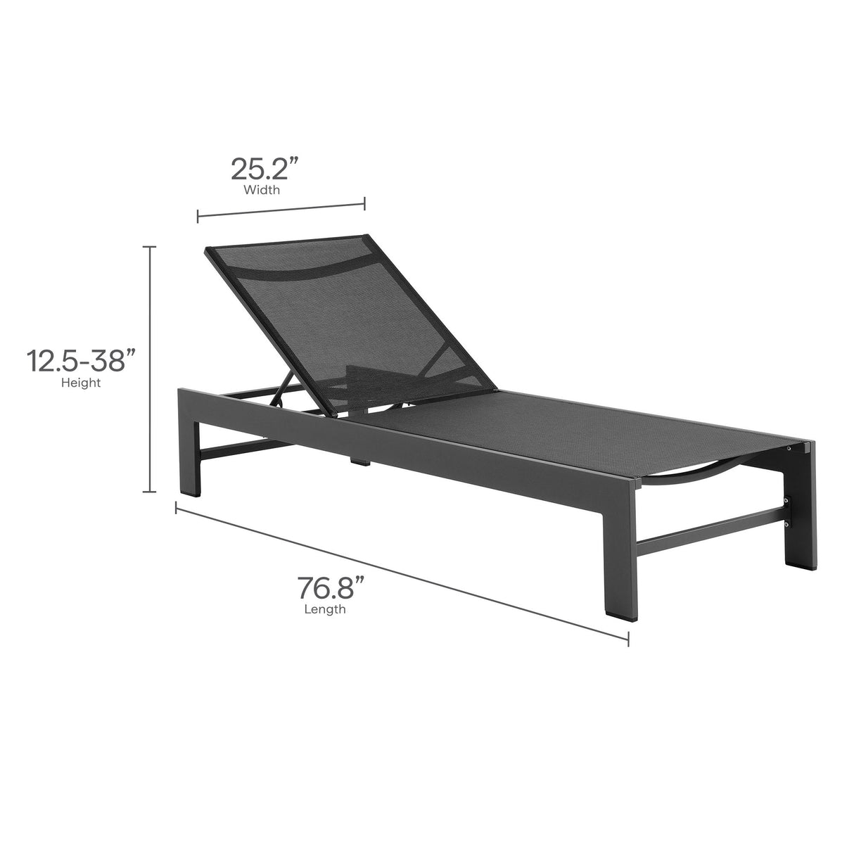 Tahoe Outdoor Patio Mesh and Aluminum Chaise Lounge by Modway
