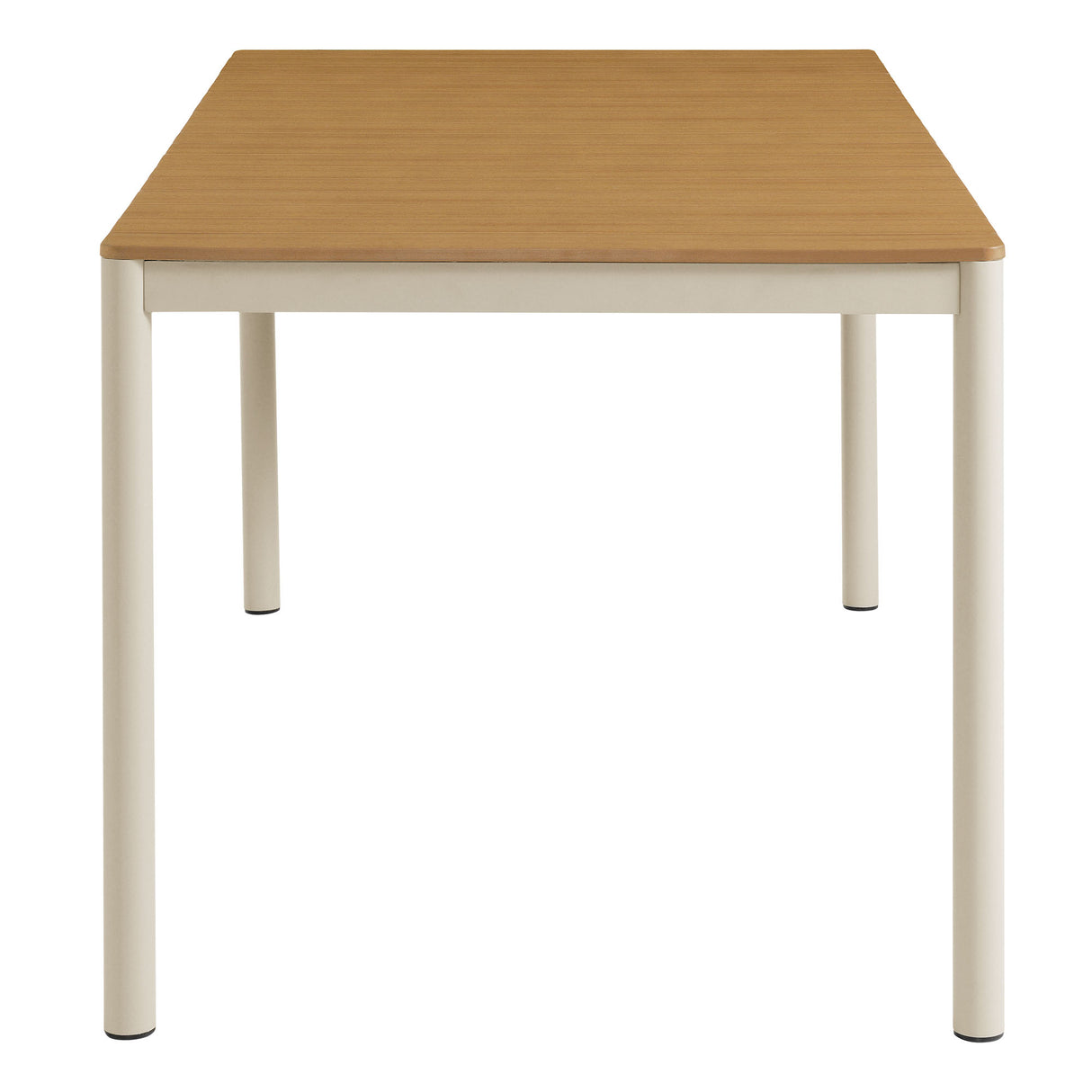 Finn 71" Outdoor Patio Aluminum Dining Table with Faux Wood Top by Modway