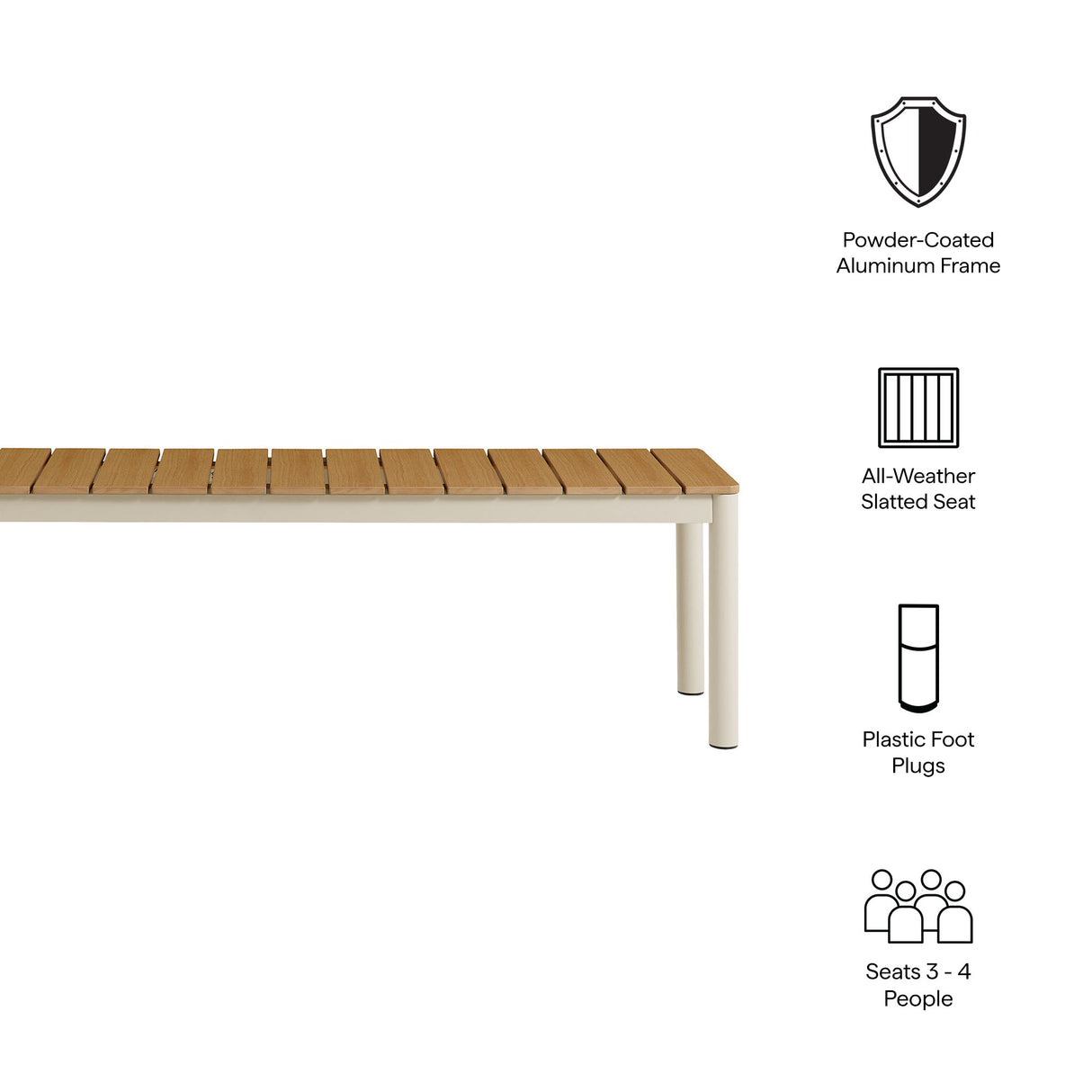 Finn Outdoor Patio Aluminum Bench Set of 2 by Modway