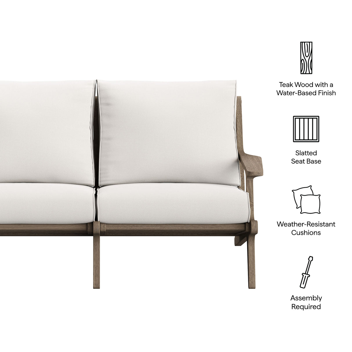 Saratoga Outdoor Patio Teak Wood Loveseat by Modway
