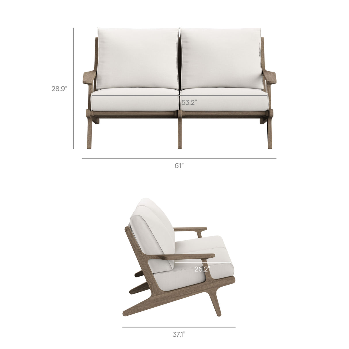 Saratoga Outdoor Patio Teak Wood Loveseat by Modway